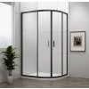 Polysan EASY BLACK čtvrtkruhová sprchová zástěna 1200x900mm, L/R, čiré sklo EL2715B