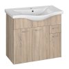 Aqualine KERAMIA FRESH umyvadlová skříňka 74,5x74x34,7cm, dub platin 50083