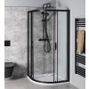 Gelco SIGMA SIMPLY BLACK čtvrtkruhová sprchová zástěna 900x900 mm, R550, čiré sklo, II. jakost