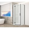 GELCO TRINITY BLACK čtvrtkruhový sprchový kout 900x900mm, matné sklo, levé GT6590ML-B
