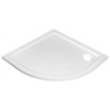 Aqualine TECMI sprchová vanička z litého mramoru, čtvrtkruh 80x80cm, R550, bílá PQ558