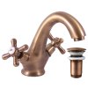MORAVA RETRO - Umyvadlová baterie s výpustí, Stará mosaz (Bronz) MK129.0SM, RAV Slezák (Barva Stará mosaz (Bronz), Rozměr 3,8")