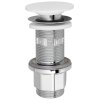 Silfra IMPALA umyvadlová výpust 5/4“, click-clack, Rockstone zátka, bílá mat WA03451