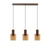 Lucide TOLEDO závěsné svítidlo 3xE27/60W Copper/Glass Amber
