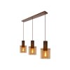 Lucide TOLEDO závěsné svítidlo 3xE27/60W Copper/Glass Amber