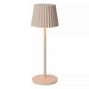 Dobíjecí stolní stmívatelná LED venkovní lampa Lucide JUSTINE - 1x2W 2700K – IP54 – S bezdrátovou nabíjecí podložkou – krémová