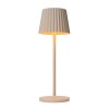 Dobíjecí stolní stmívatelná LED venkovní lampa Lucide JUSTINE - 1x2W 2700K – IP54 – S bezdrátovou nabíjecí podložkou – krémová