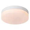 Lucide BISKIT - stropní světlo Koupelna - Ø 23 cm - LED - 1x12W 2700K - IP44 - Senzor pohybu & Den/Noc - Bílá