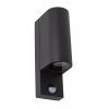 Lucide ZARO IR – Nástěnný reflektor / Nástěnné světlo Vnitřní/Venkovní – 2xGU10 – IP65 – se senzorem – černé