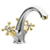 Sapho ANTEA stojánková umyvadlová baterie vysoká s výpustí, chrom/zlato 3272