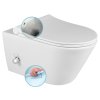 Sapho AVVA CLEANWASH závěsná WC mísa, integrovaná baterie a bidet. sprška, Rimless, 35,5x53cm, bílá 100315