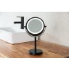 Ridder DAISY kosmetické zrcátko na postavení LED, Ø 150 mm, oboustranné, černá 03111010