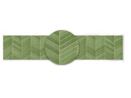 Kuchyňský panel ABS plast Green herringbone tile 3000x600mm 1,5mm