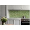 Kuchyňský panel ABS plast Green herringbone tile 3000x600mm 1,5mm