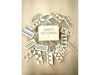 Dřevěná Montessori obkreslovací sada s geometrickými tvary pro děti Grafomotorika 1