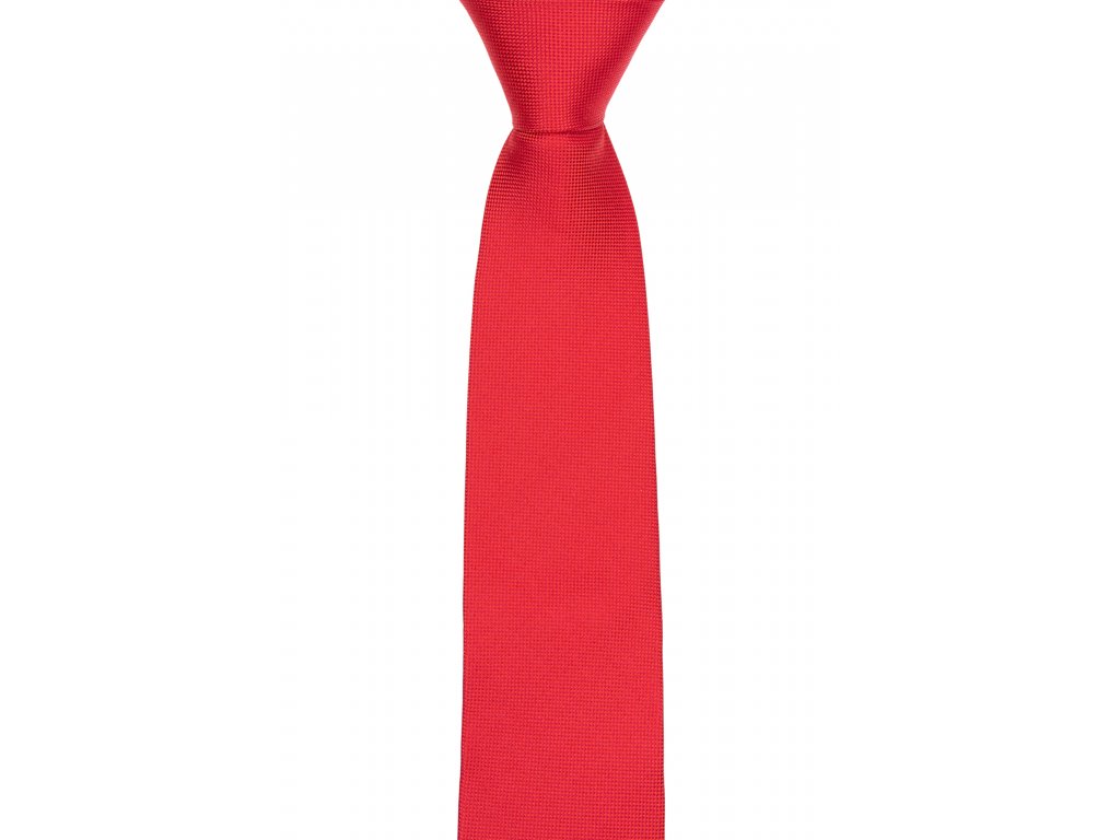 Červená kravata  se šikmou linií