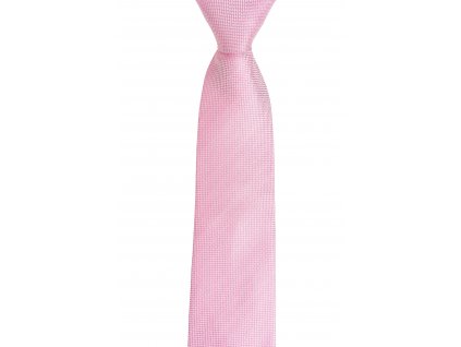 Růžová lesklá kravata s jemnou strukturou