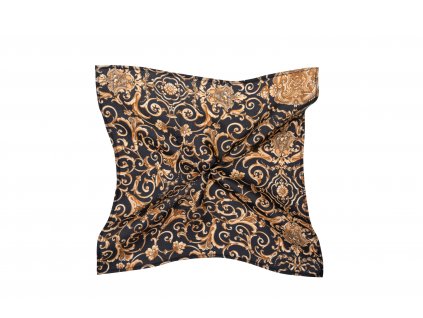 Černý kapesníček s bronzovými ornamenty