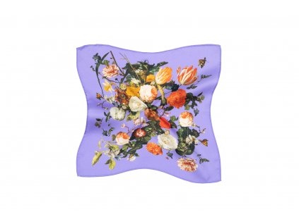 Fialový kapesníček s květinami
