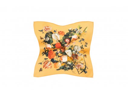 Oranžový kapesníček s květinami