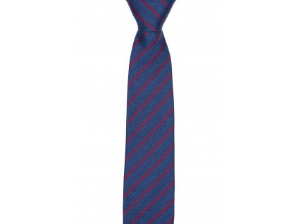 Modrá kravata s červenými proužky