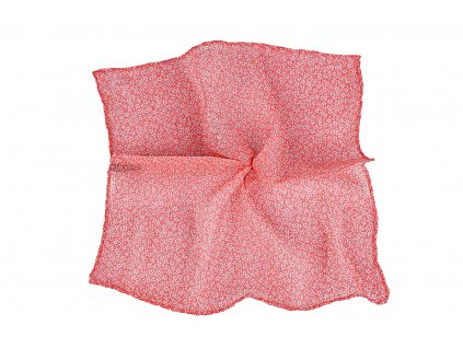 Lososový kapesníček s bílými kvítky