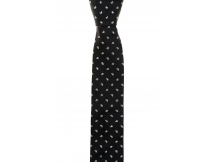 Černá kravata s drobným paisley vzorem