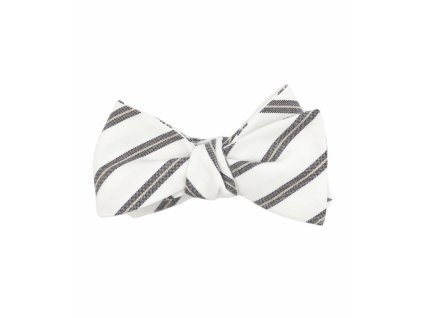 Bílý vázací motýlek s proužky