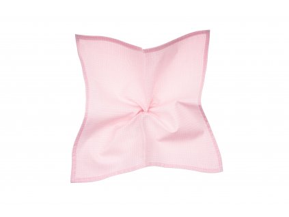 Světle růžový kapesníček s bílými křížky