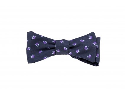 Tmavě modrý motýlek s fialovými kvítky