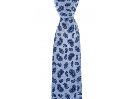 Světle modrá twin kravata s paisley vzorem