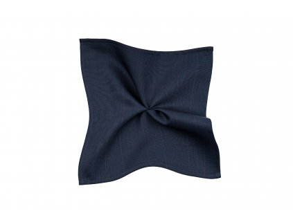 Tmavě modrý kapesníček s bordó kárem