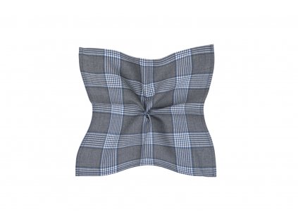 Šedý kapesníček s modrobílým kárem