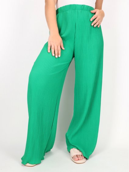 satenove zelene nohavice s vysokym pasom 200078 3 5