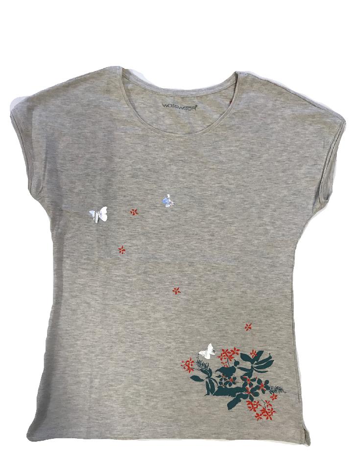 Wolf dámské tričko s kr. rukávem (D2021) Barva: šedá/béžová, Velikost: XL