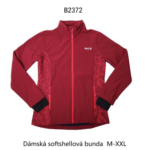 Wolf dámská zateplená soft bunda (B2372) Barva: Vínová, Velikost: XL