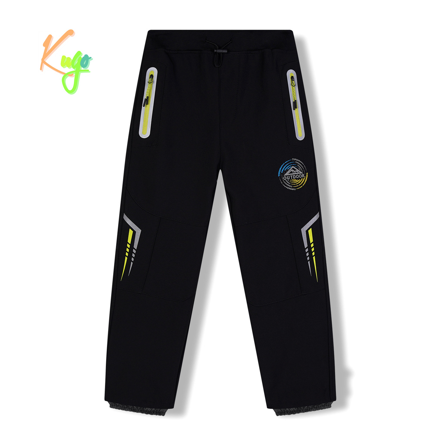 Kugo zateplené soft kalhoty (HK5621) Barva: žlutý zip, Velikost: 116