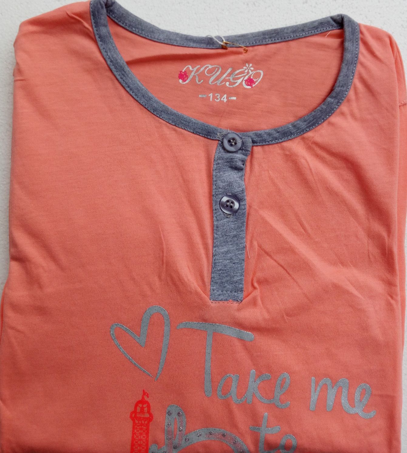Kugo dívčí noční košile s dl. rukávem (T1179) Barva: Broskvová, Velikost: 134
