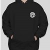 Black Hoodie Black Blanc Front