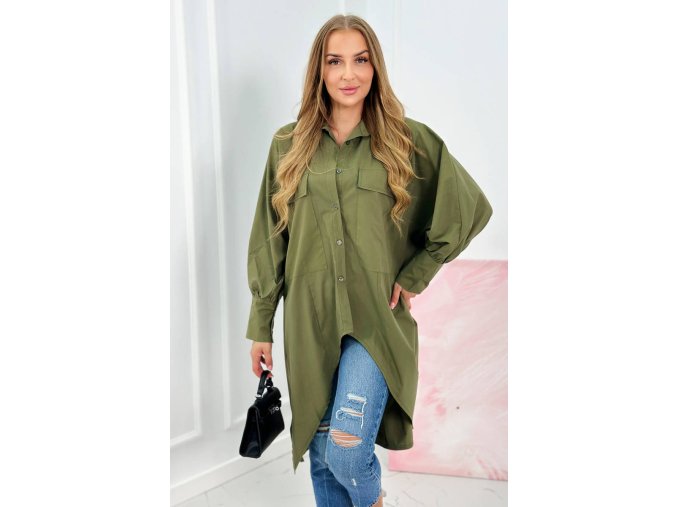 slo pl Oversize bavlnene tricko khaki 25583 1