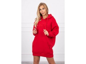slo pl Zateplena mikina s vysivanym napisom oversize Cervena 20519 2