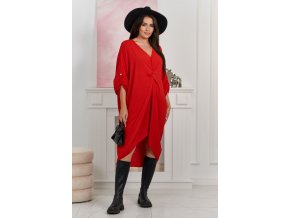 slo pl Oversize saty s V vystrihom cerveny 25686 1