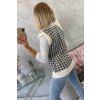 slo pl Sveter Houndstooth bez rukavov ecru 19143 4