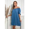 slo pl Tencel saty so zavazovanymi rukavmi tmavy denim 24421 1