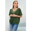 slo pl Viskozova bluzka na viazanie khaki 24853 1