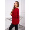 slo pl Pleteny sveter s vystrihom do V cervena 23778 3