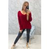 slo pl Pleteny sveter s vystrihom do V cervena 23778 4