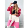 slo pl Sveter s vlnou trojfarebny fuchsia ecru svetloruzova 25452 1