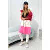 slo pl Sveter s vlnou trojfarebny fuchsia ecru svetloruzova 25452 2