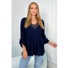slo pl Bluzka s viskozou s ozdobnou cipkou namornicka modra 26118 1